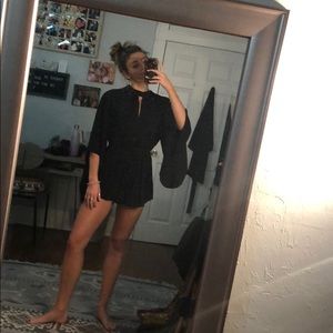 Black long sleeve romper